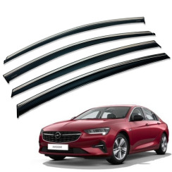 Ветровики для OPEL INSIGNIA 2017-... с хром молдингом (HAWK)
