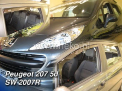 Ветровики для Peugeot 207 5D 2006-... (-...OT) хэтчбек (Heko). Фото 2