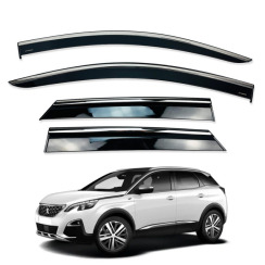 Вітровики для Peugeot 3008/4008/OPEL Grandland X 2016-... з хром молдингом (DEFL)