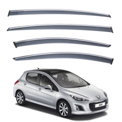 Вітровики для Peugeot 308 2007-2013 з хром молдингом (TAN)