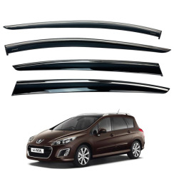 Вітровики для PEUGEOT 308 2007-2013 з хром молдингом (HAWK)