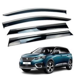 Вітровики для Peugeot 5008 2017-... з хром молдингом (HAWK)