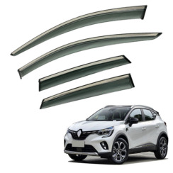 Вітровики для Renault CAPTUR/Mitsubishi ASX 2019-... з хром молдингом (HAWK)