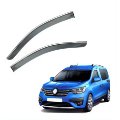 Ветровики для Renault Express 2021-... с хром молдингом (HAWK)