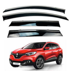 Вітровики для Renault Kadjar 2015-... з хром молдингом (DEFL)