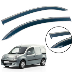 Вітровики для Renault Kangoo II 2008-2020 з хром молдингом (DEFL)