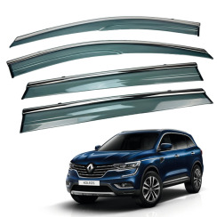 Вітровики для Renault Koleos 2016-... з хром молдингом (HAWK)
