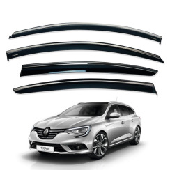 Вітровики для Renault Megane IV 2016-... седан з хром молдингом (DEFL)