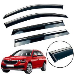 Вітровики для Skoda Kamiq 2019-... з хром молдингом (DEFL)