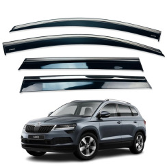Вітровики для Skoda Karoq 2017-... з хром молдингом (DEFL)