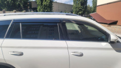Ветровики для Skoda Kodiaq 2016-... с хром молдингом (DEFL)