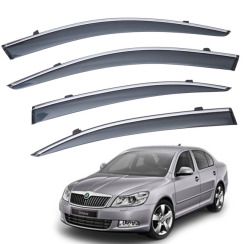 Вітровики для Skoda Octavia A-5 2004-2013 з хром (TAN)