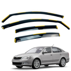 Вітровики для Skoda Octavia A-5 2004-2013 седан/хетчбек вставні (HAWK)