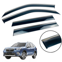 Вітровики для Subaru Forester 2008-2013 з хром молдингом (DEFL)