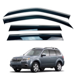 Вітровики для Subaru Forester 2008-2013 з хром молдингом (HAWK)