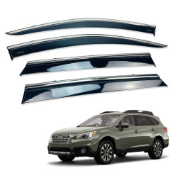 Вітровики для Subaru OUTBACK 2015-2020 з хром молдингом (HAWK)