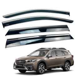 Вітровики для Subaru OUTBACK 2020-... з хром молдингом (HAWK)