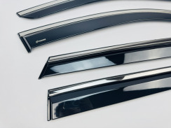 Вітровики для Subaru OUTBACK 2020-... з хром молдингом (HAWK). Фото 4