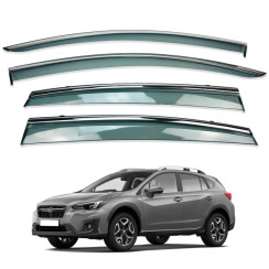Вітровики для Subaru XV/Crosstrek 2017-2023 з хром молдингом (HAWK)