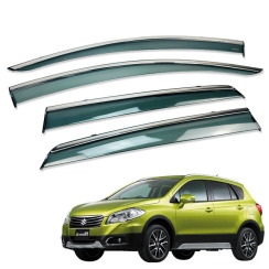 Вітровики для Suzuki SX4/S-CROSS з хром молдингом (HAWK)