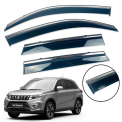Вітровики для Suzuki Vitara 2014- з хром молдингом (DEFL)