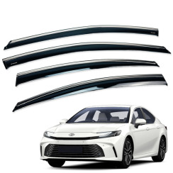 Ветровики для Toyota Camry 2024-... седан с хром молдингом (HAWK)