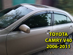 Вітровики для Toyota Camry V40 2006-2011 з хром молдингом (DEFL)