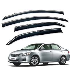Вітровики для Toyota COROLLA 2007-2013 з хром молдингом (HAWK)