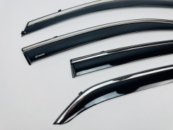 Вітровики для Toyota COROLLA 2007-2013 з хром молдингом (HAWK). Фото 4