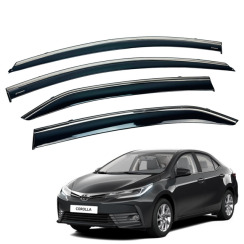 Вітровики для Toyota COROLLA 2013-2018 з хром молдингом (HAWK)
