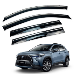 Вітровики для Toyota COROLLA CROSS 2020-... з хром молдингом (HAWK)