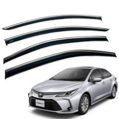 Вітровики для Toyota COROLLA седан 2019-... з хром молдингом (HAWK)
