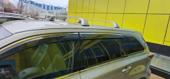 Ветровики для Toyota HIGHLANDER 2015-2020 с хром молдингом (HAWK). Фото 2