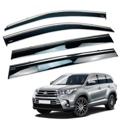 Вітровики для Toyota HIGHLANDER 2015-2020 з хром молдингом (HAWK)