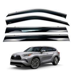 Вітровики для Toyota HIGHLANDER 2020-... з хром молдингом (HAWK)