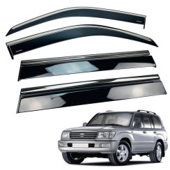 Вітровики для Toyota LC 100 2003-2007 з хром молдингом (HAWK)