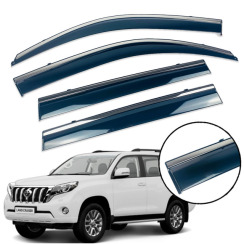 Ветровики для Toyota LC 150 Prado/GX 460 2010-... с хром молдингом (DEFL)