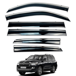 Вітровики для Toyota LC 200/LX 570 2008-... 6 ШТ. з хром молдингом (HAWK)
