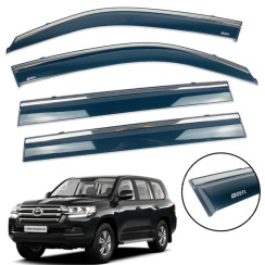 Вітровики для Toyota LC 200/LX 570 2008-... з хром молдингом (DEFL)