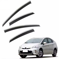 Вітровики для Toyota PRIUS 2010-2015 з хром молдингом (HAWK)
