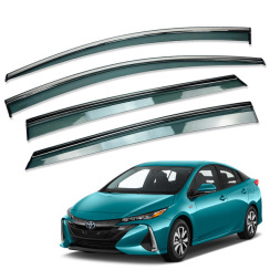 Вітровики для Toyota PRIUS 2015-... з хром молдингом (HAWK)