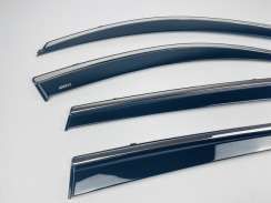 Вітровики для Toyota RAV-4 2006-2013 Long USA з хром молдингом (DEFL). Фото 4