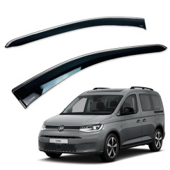Вітровики для Volkswagen Caddy 2020-... з хром молдингом (HAWK)