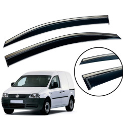 Вітровики для Volkswagen Caddy 3,4 2004-2020 з хром молдингом (DEFL)