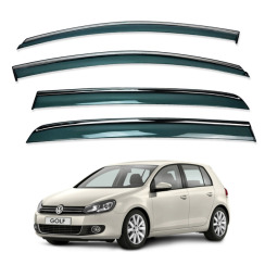 Вітровики для Volkswagen Golf-6 2008-2012 хетчбек з хром молдингом (DEFL)