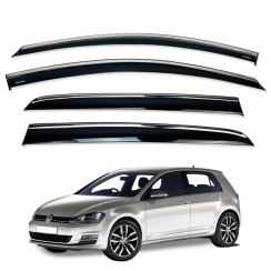 Вітровики для Volkswagen Golf-7 2012-... хетчбек з хром молдингом (DEFL)