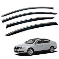 Вітровики для Volkswagen Passat B6/B7 2005-2015 седан з хром молдингом (HAWK)