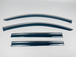 Ветровики для Volkswagen Passat B6/B7 2005-2015 Variant с хром молдингом (DEFL). Фото 6