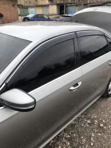 Ветровики для Volkswagen Passat B7/8 USA 2012-2019 седан хром (TAN). Фото 8