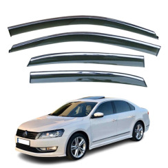 Вітровики для Volkswagen Passat B7/B8 2011-... седан USA з хром молдингом (HAWK)